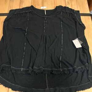 Free People Black Swing t shirt Medium whimsigoth Fairy Festival Retail $68